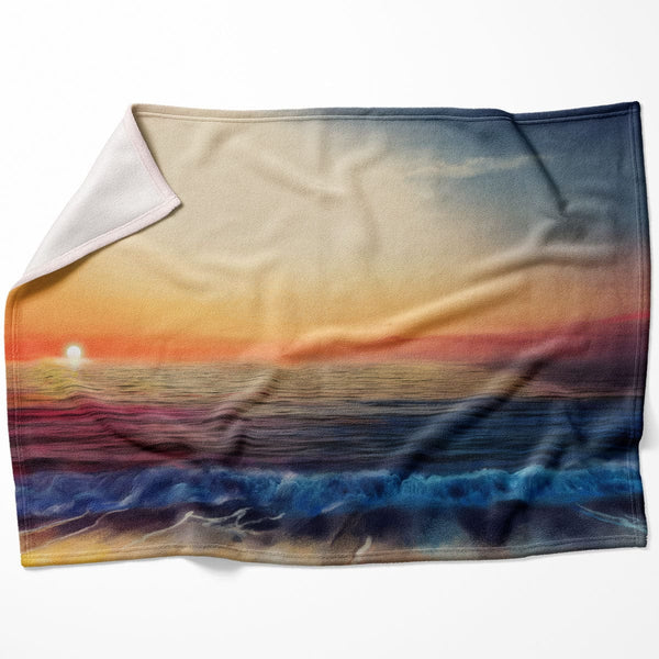 Calm Shores Blanket Blanket 75 x 100cm Clock Canvas