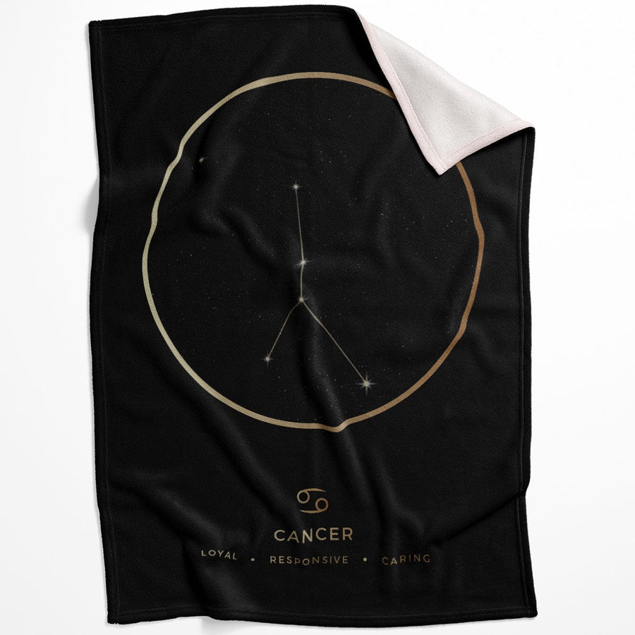 Cancer Traits Gold Blanket Blanket 75 x 100cm Clock Canvas