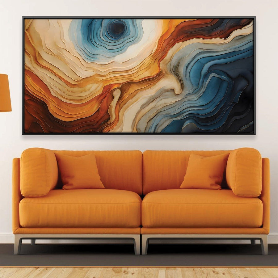 Canyon Abstract Canvas Art Clock Canvas