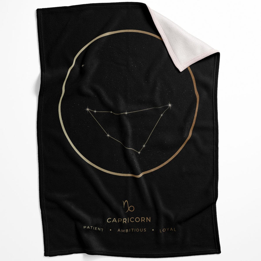 Capricorn Traits Gold Blanket Blanket 75 x 100cm Clock Canvas