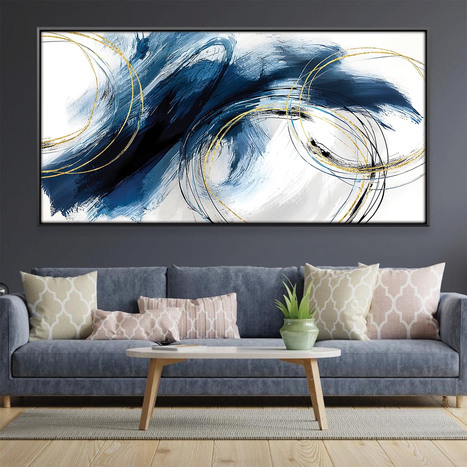 Cerulean Dreams Canvas Art Clock Canvas
