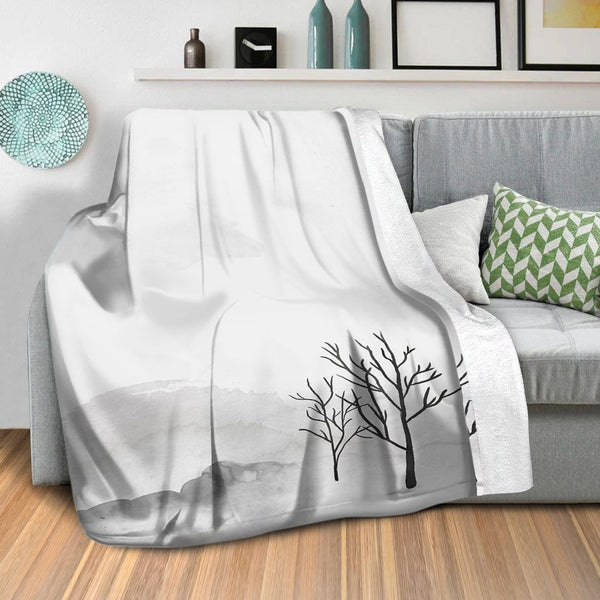 Charcoal Nature B Blanket Blanket Clock Canvas