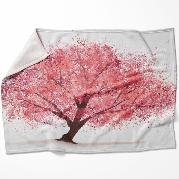 Cherry Blossom Simplicity Blanket Blanket 75 x 100cm Clock Canvas