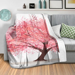 Cherry Blossom Simplicity Blanket Blanket Clock Canvas