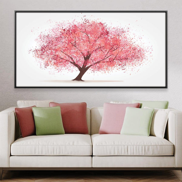 Cherry Blossom Simplicity Canvas Art 50 x 25cm / Framed Prints Clock Canvas