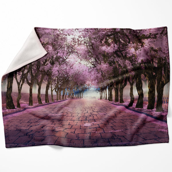 Cherry Blossom Strolls Blanket Blanket 75 x 100cm Clock Canvas