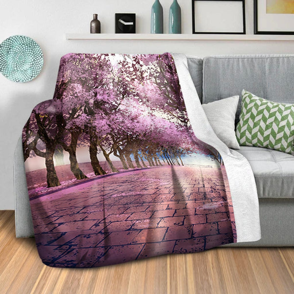 Cherry Blossom Strolls Blanket Blanket Clock Canvas