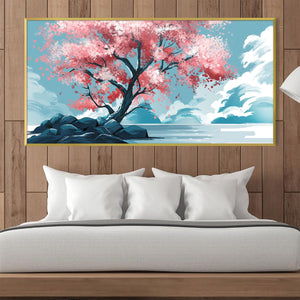 Cherry Breeze Canvas Art Clock Canvas