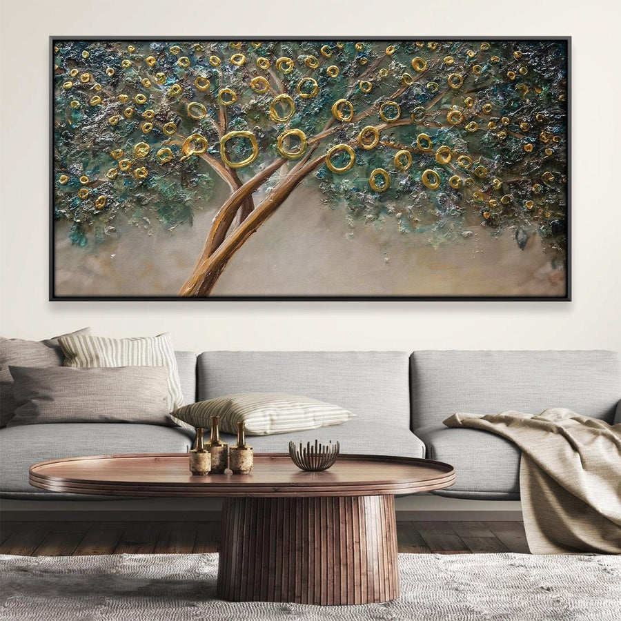 Circle Leaves Canvas Art Clock Canvas