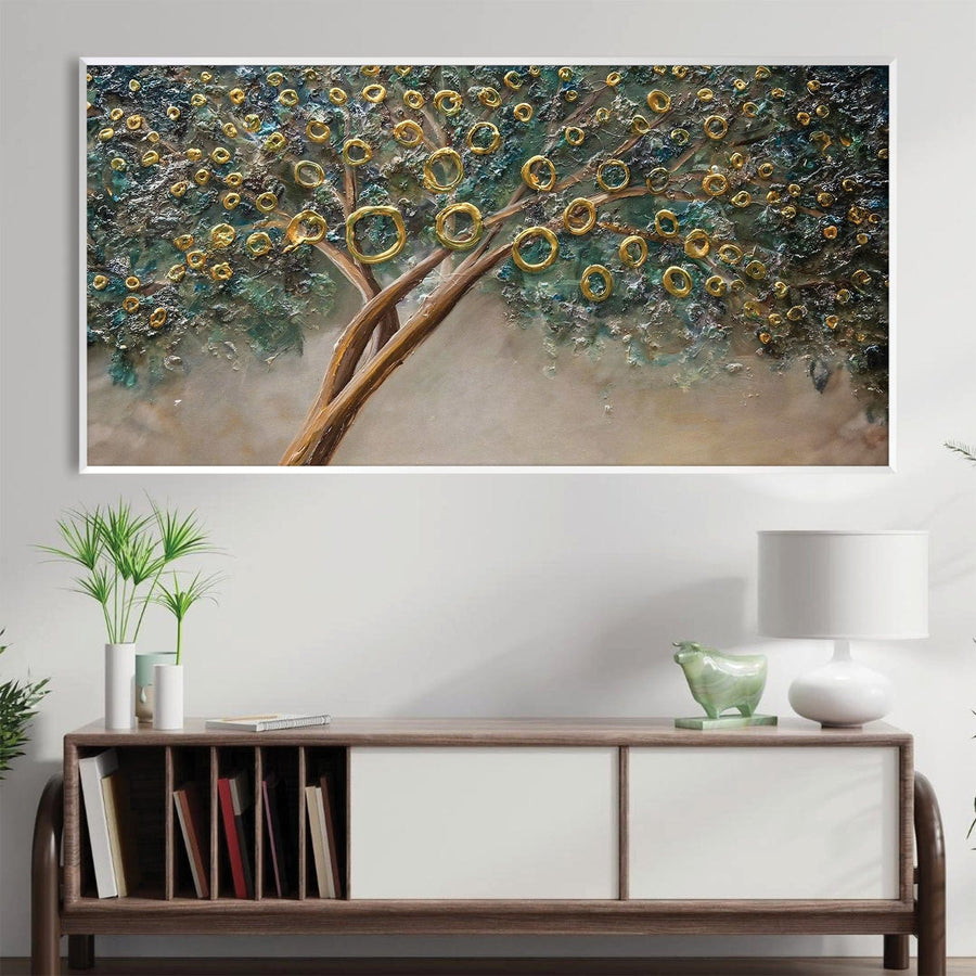 Circle Leaves Canvas Art Clock Canvas