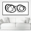 Circling Monochrome Canvas Art 50 x 25cm / Framed Prints Clock Canvas