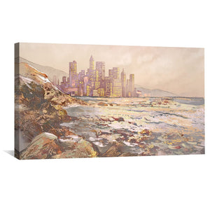 City of Light & Tide Canvas Art Clock Canvas