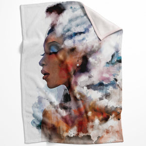 Clouded Woman A Blanket Blanket 75 x 100cm Clock Canvas