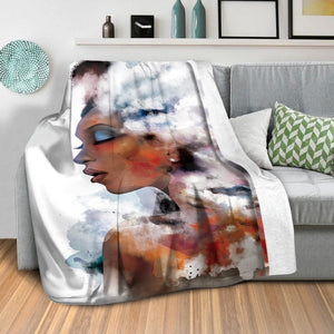 Clouded Woman A Blanket Blanket Clock Canvas