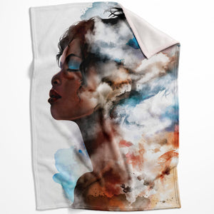 Clouded Woman C Blanket Blanket 75 x 100cm Clock Canvas