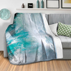 Cloudy Wave B Blanket Blanket Clock Canvas