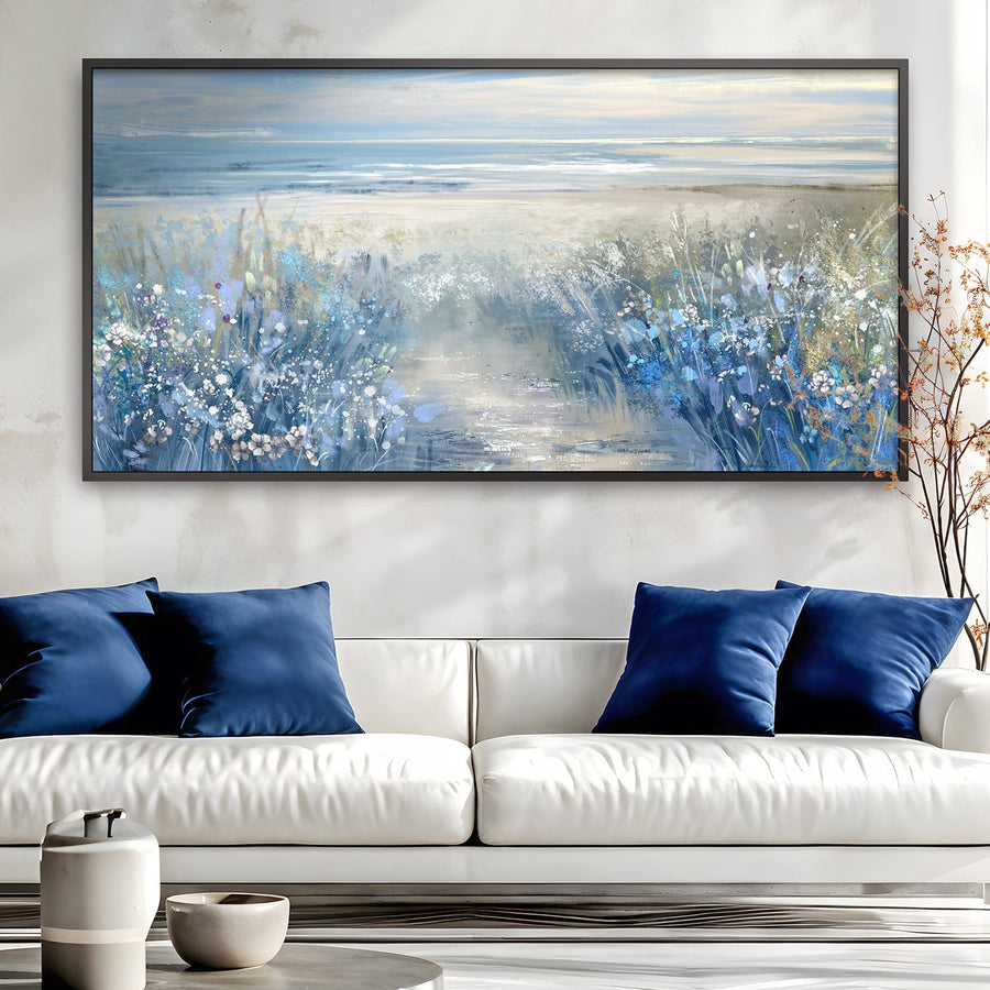 Coastal Bloom Canvas Art 20 x 10in / Canvas Clock Canvas