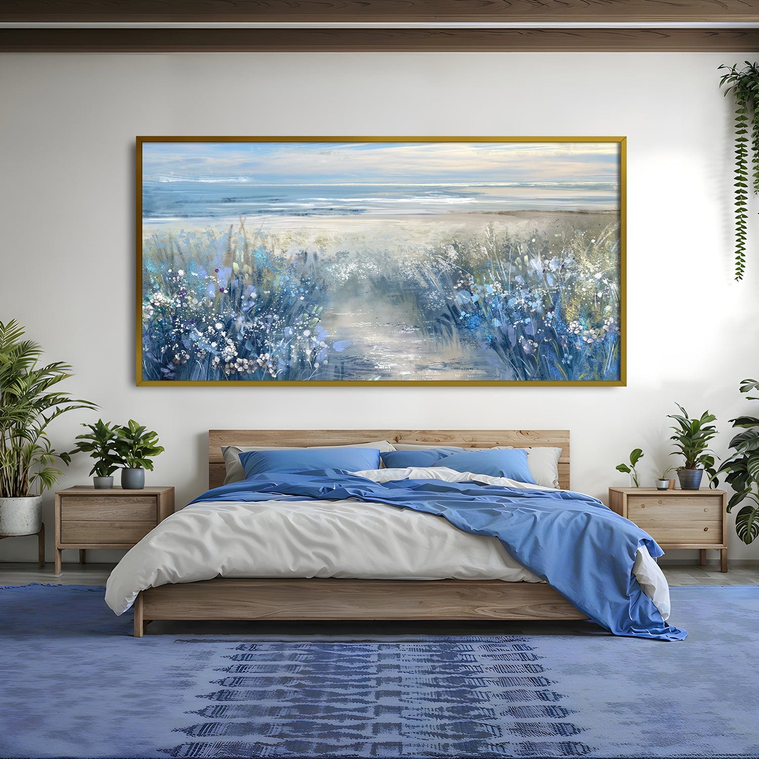 Coastal Bloom Canvas Art Clock Canvas