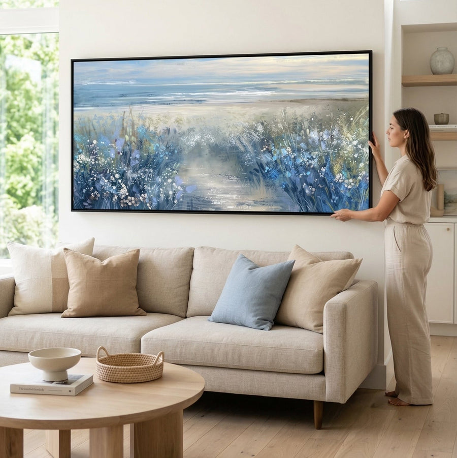 Coastal Bloom Canvas Art Clock Canvas
