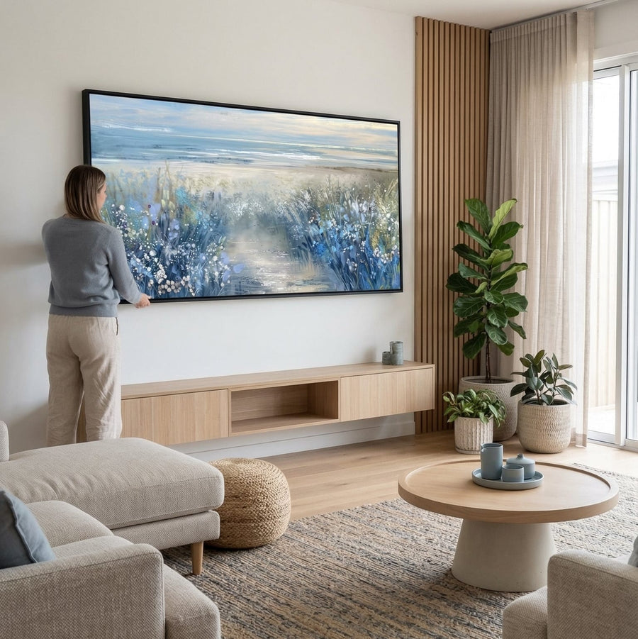 Coastal Bloom Canvas Art Clock Canvas