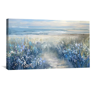 Coastal Bloom Canvas Art Clock Canvas