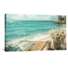 Coastal Coffee Break Canvas Art Clock Canvas