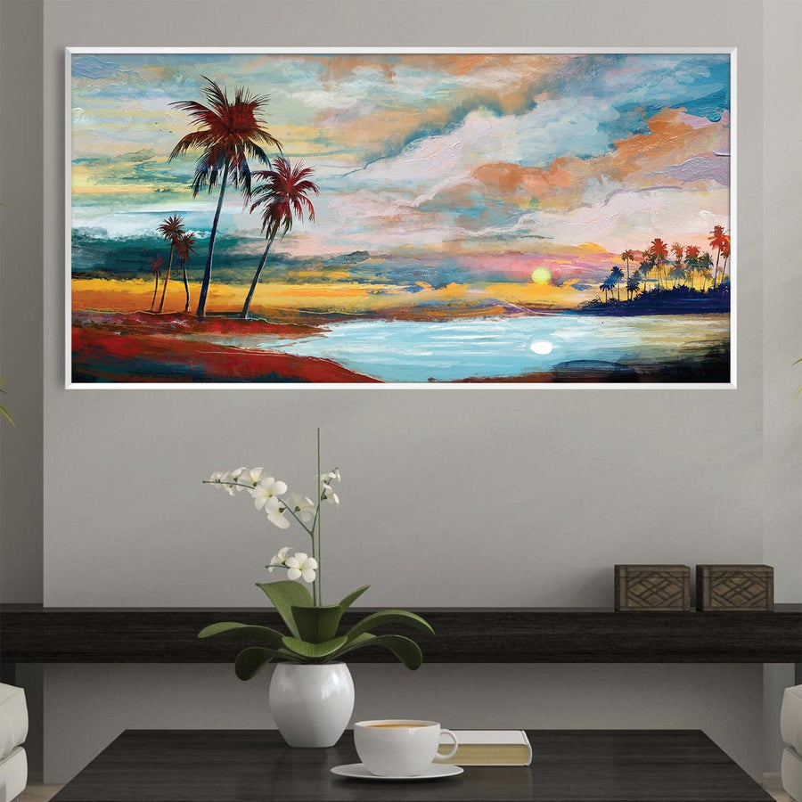 Coastal Oasis Canvas Art Clock Canvas