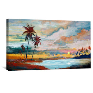 Coastal Oasis Canvas Art Clock Canvas