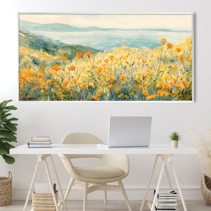 Coastal Poppies Canvas Art Clock Canvas