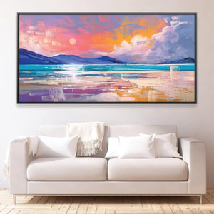 Coastline Reflections Canvas Art 20 x 10in / Canvas Clock Canvas