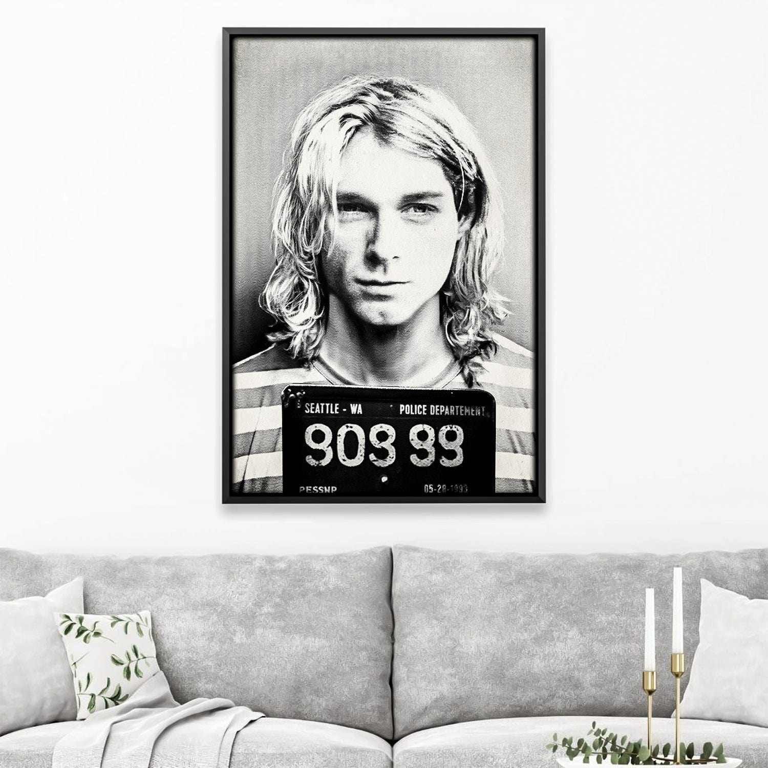 Cobain Mugshot Black Canvas product thumbnail