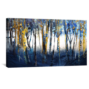 Cobalt Forest Canvas Art Clock Canvas
