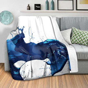 Cobalt Splash Blanket Blanket Clock Canvas