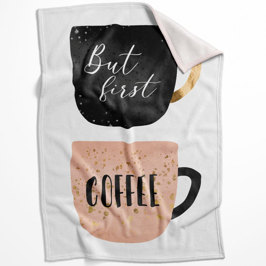 Coffee Cups A Blanket Blanket 75 x 100cm Clock Canvas