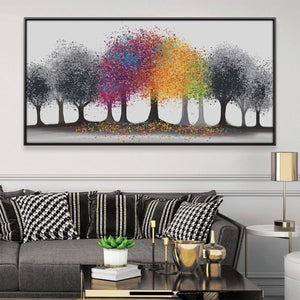 Color in the Grey Forest Canvas Art 50 x 25cm / Framed Prints Clock Canvas