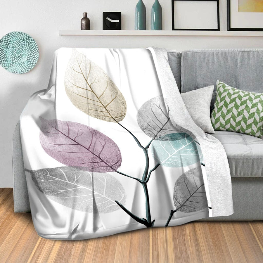 Color Splash Leaf B Blanket Blanket Clock Canvas