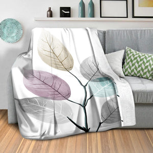 Color Splash Leaf B Blanket Blanket Clock Canvas