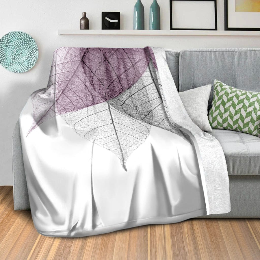 Color Splash Leaf C Blanket Blanket Clock Canvas