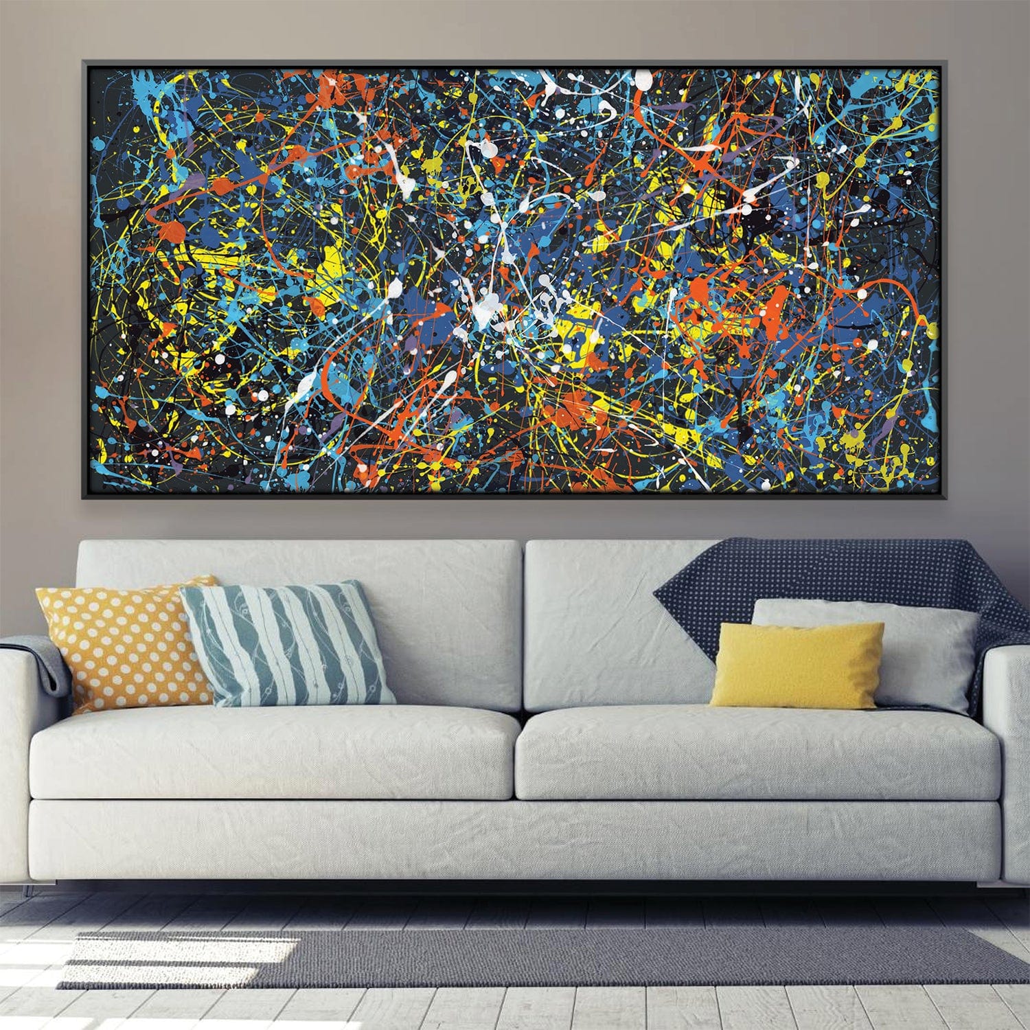 Colorburst Symphony Canvas Art Clock Canvas
