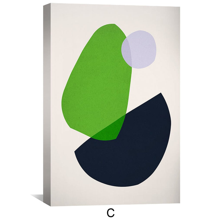 Colorful Abstract Shapes Canvas Art Clock Canvas