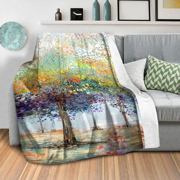 Colorful Forestry Blanket Blanket Clock Canvas