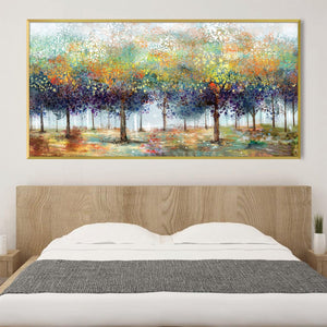 Colorful Forestry Canvas Art Clock Canvas