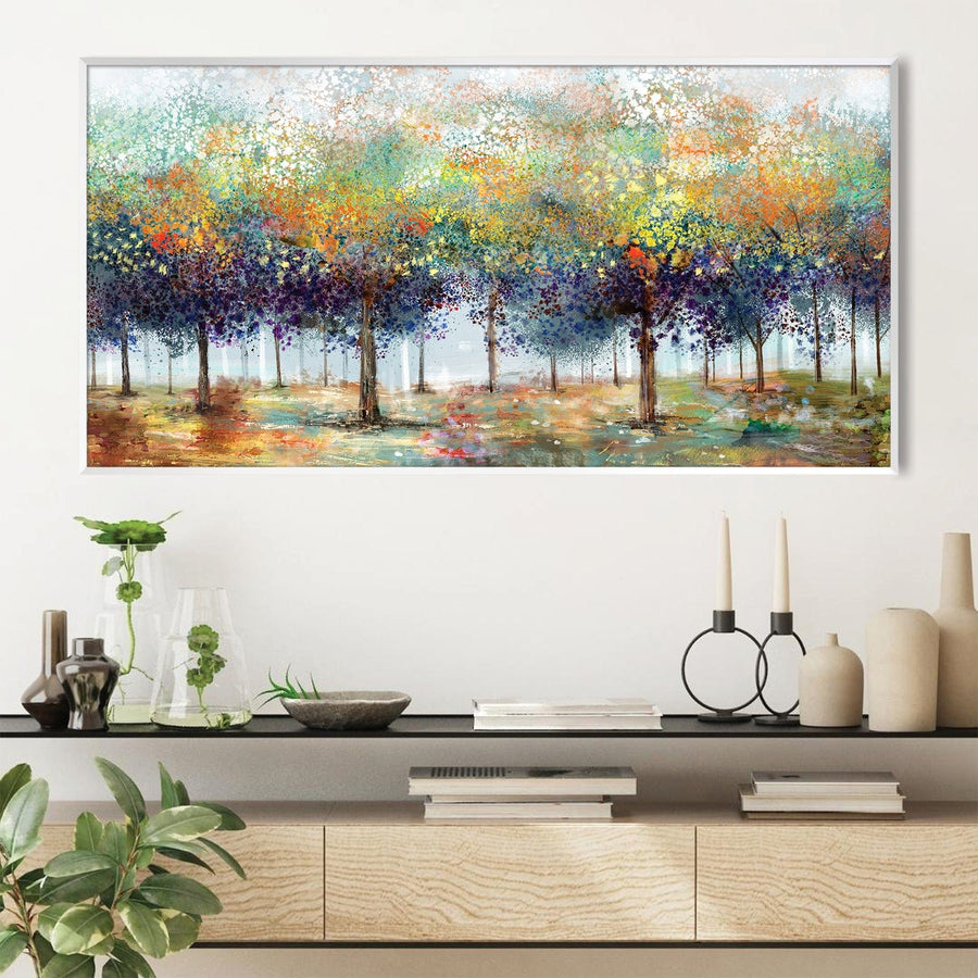 Colorful Forestry Canvas Art Clock Canvas