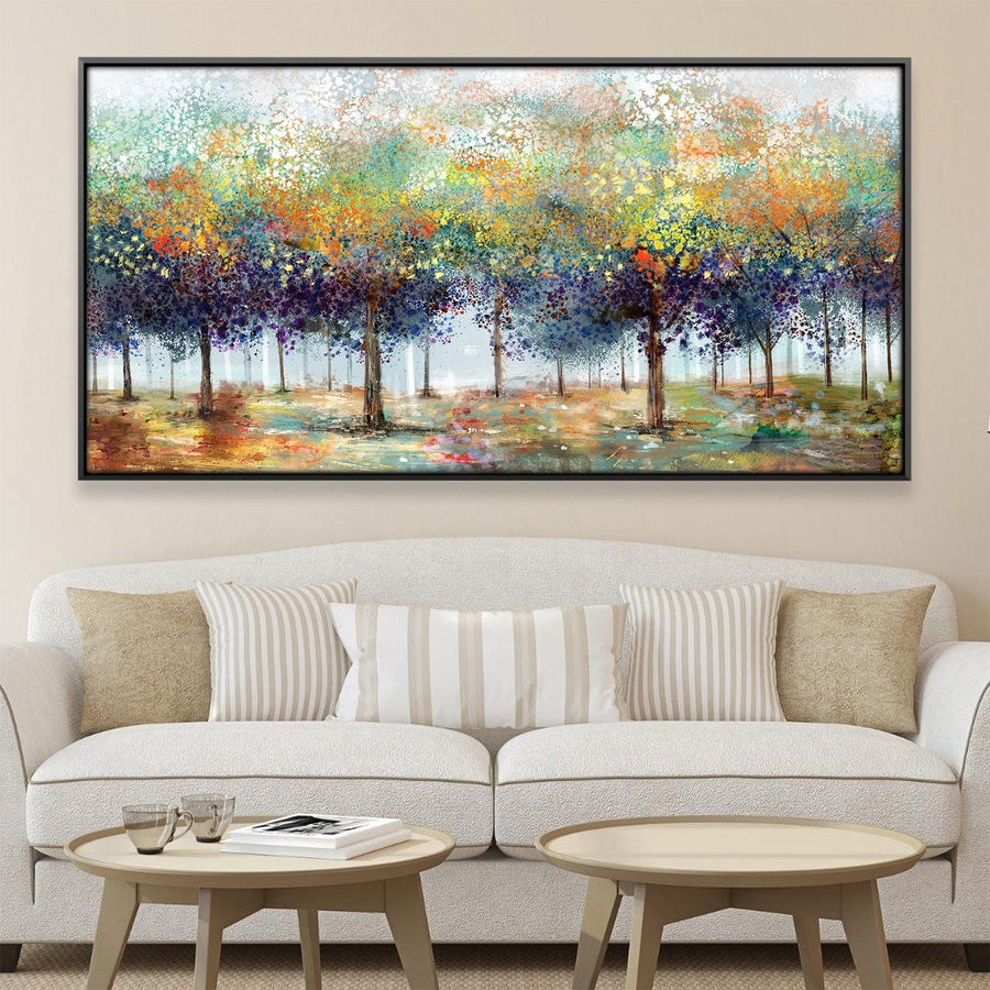 Colorful Forestry Canvas Art Clock Canvas