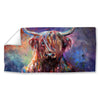 Colorful Highland Cow Easy Build Frame Posters, Prints, & Visual Artwork Fabric Print Only / 40 x 20in Clock Canvas