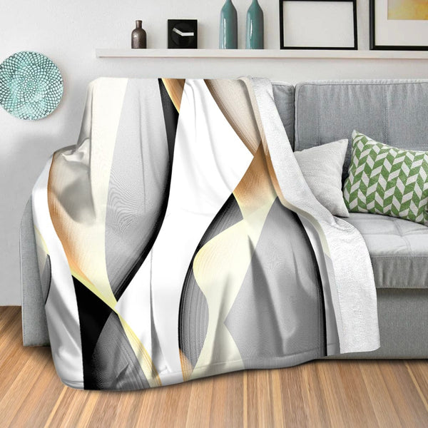 Contrasting Waves C Blanket Blanket Clock Canvas