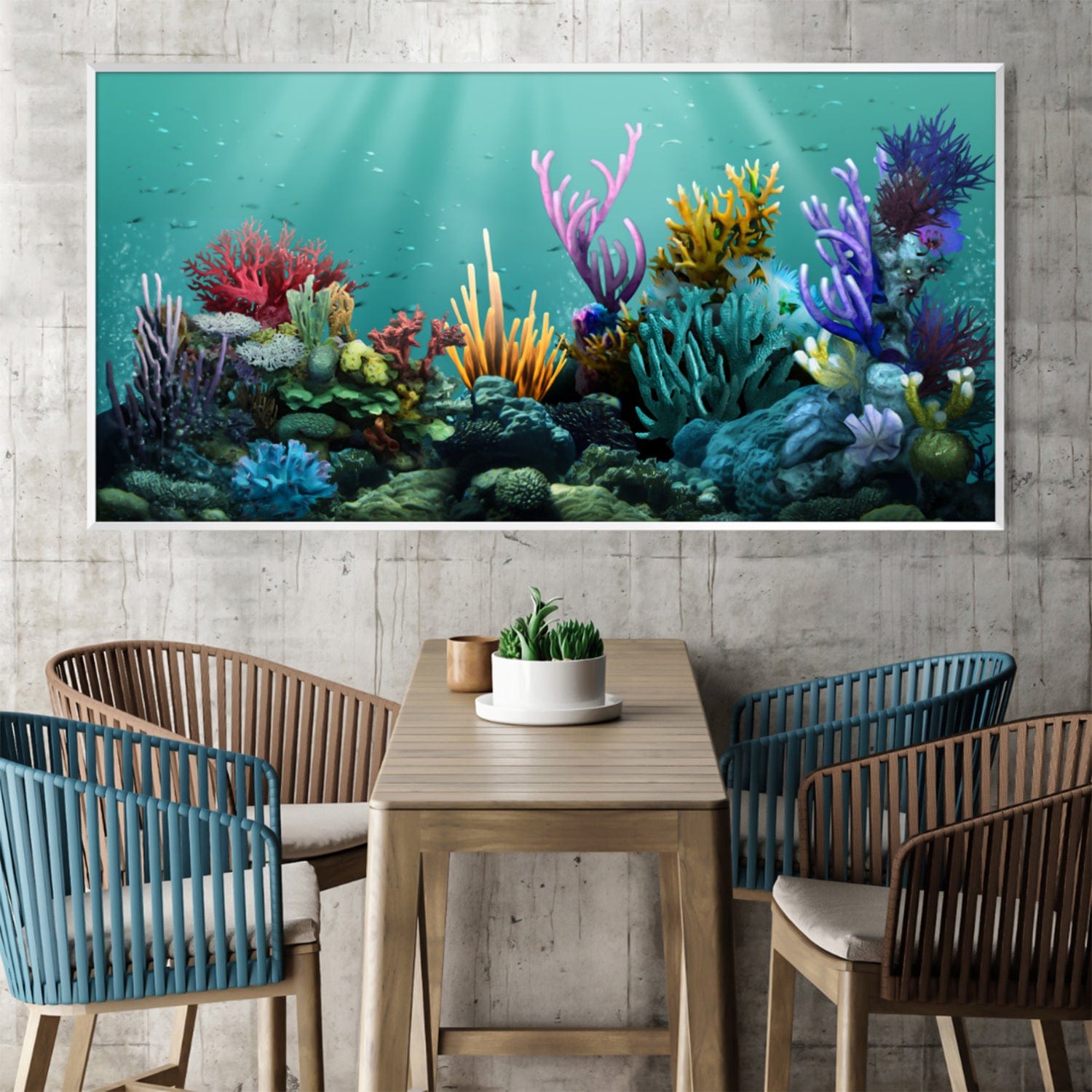 Coral Waters Canvas Art Clock Canvas