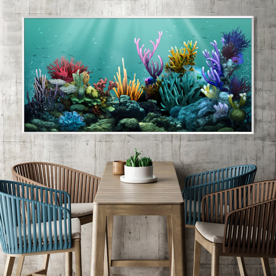 Coral Waters Canvas Art Clock Canvas