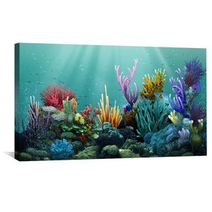Coral Waters Canvas Art Clock Canvas