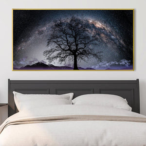 Cosmic Cedar Canvas Art Clock Canvas